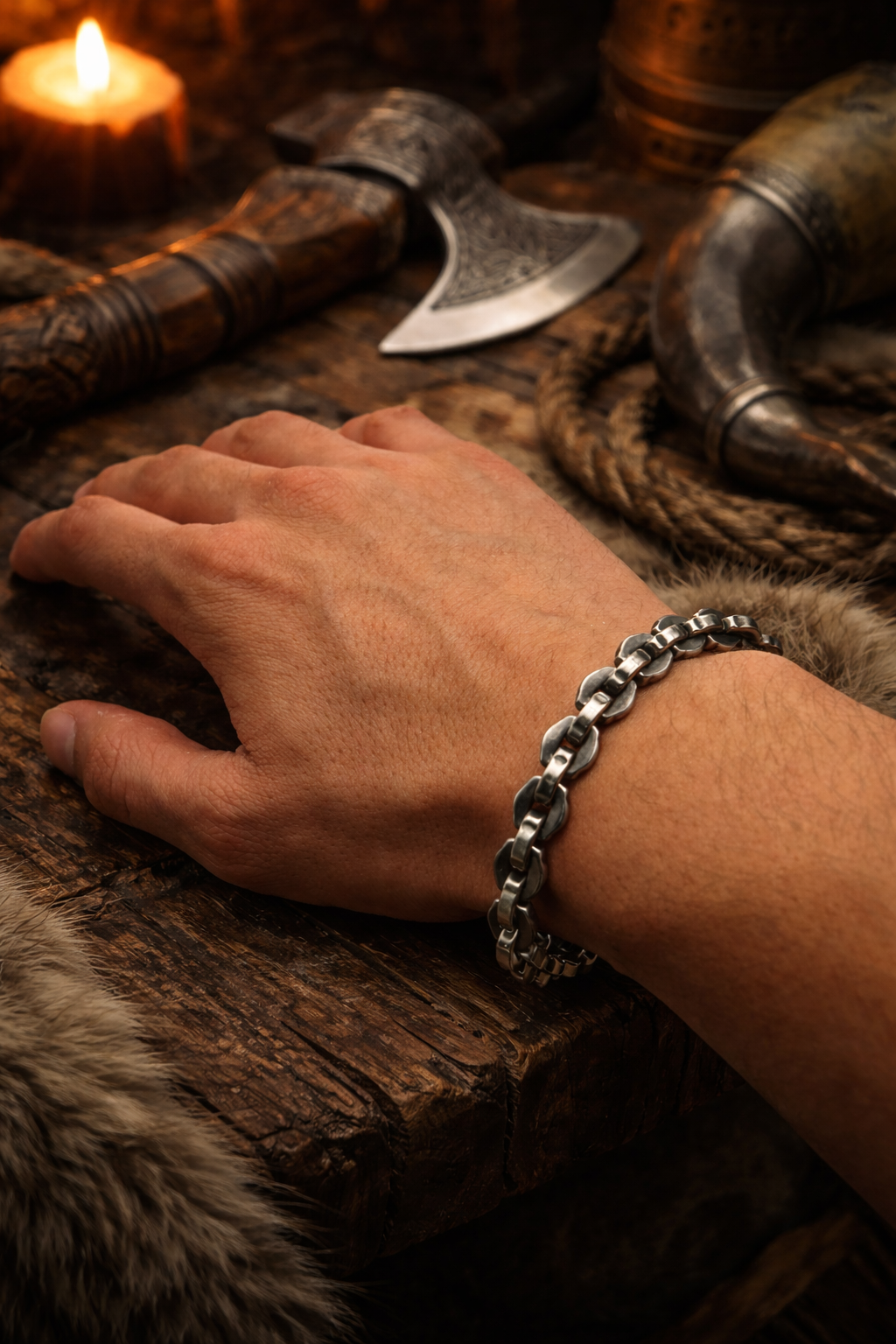 316L Stainless Steel Ironbound Link Bracelet - 8.7mm