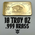 10 TROY OZ .999 Fine Brass Bar - Aurelix Bullion