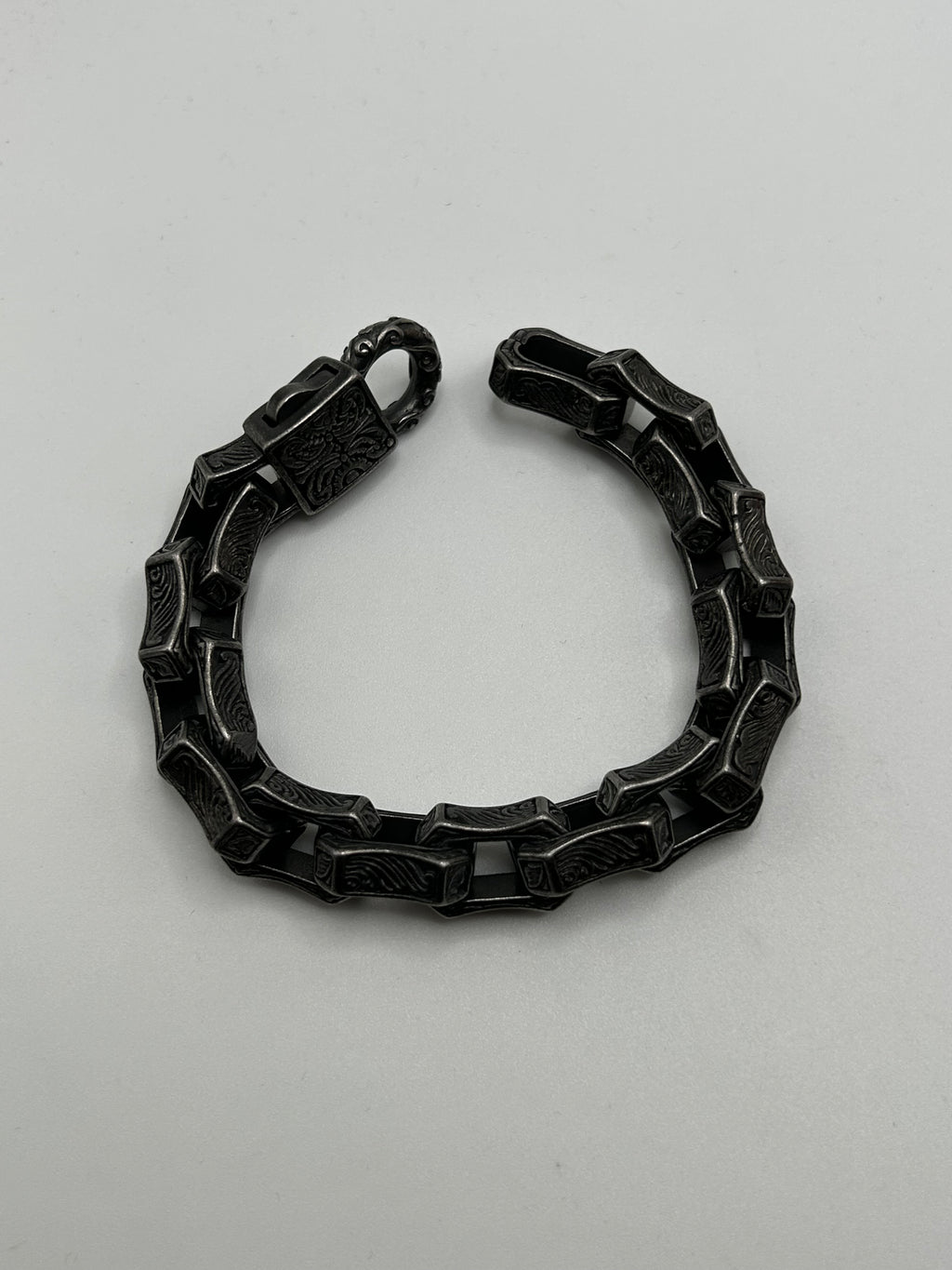 316L Stainless Steel Engraved Bar Link Bracelet - 13mm
