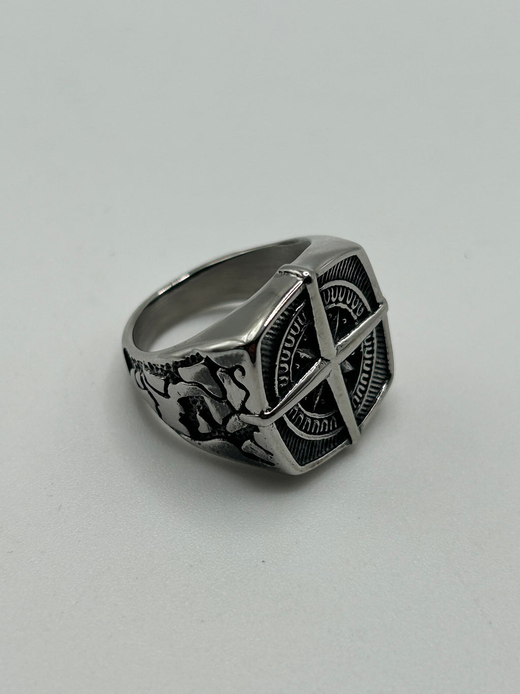316L Stainless Steel Compass Ring - Relic Series