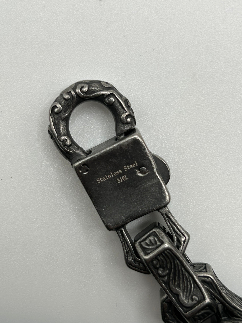 316L Stainless Steel Engraved Bar Link Bracelet - 13mm