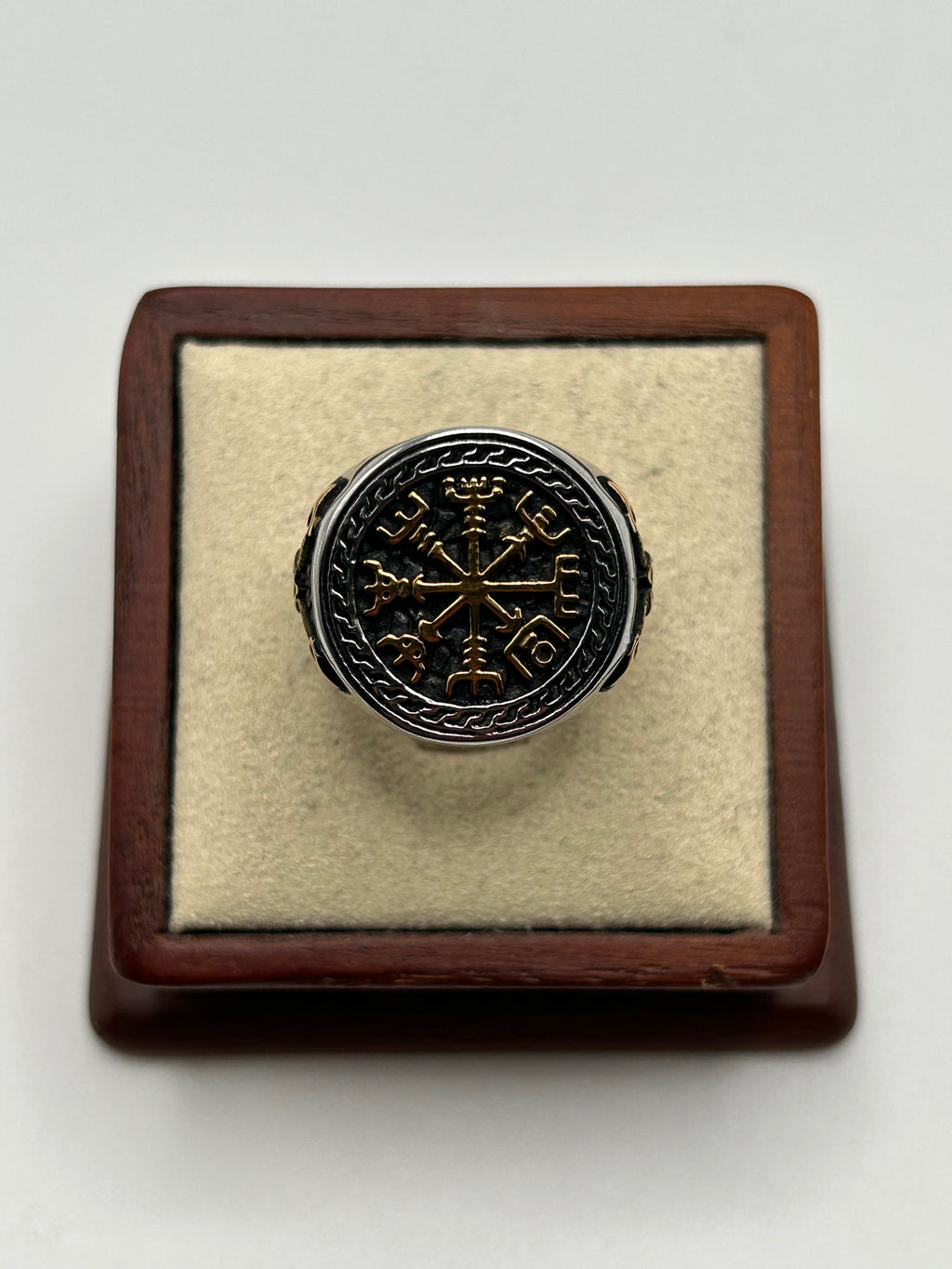 316L Stainless Steel Circle Vegvísir Ring - Relic Series
