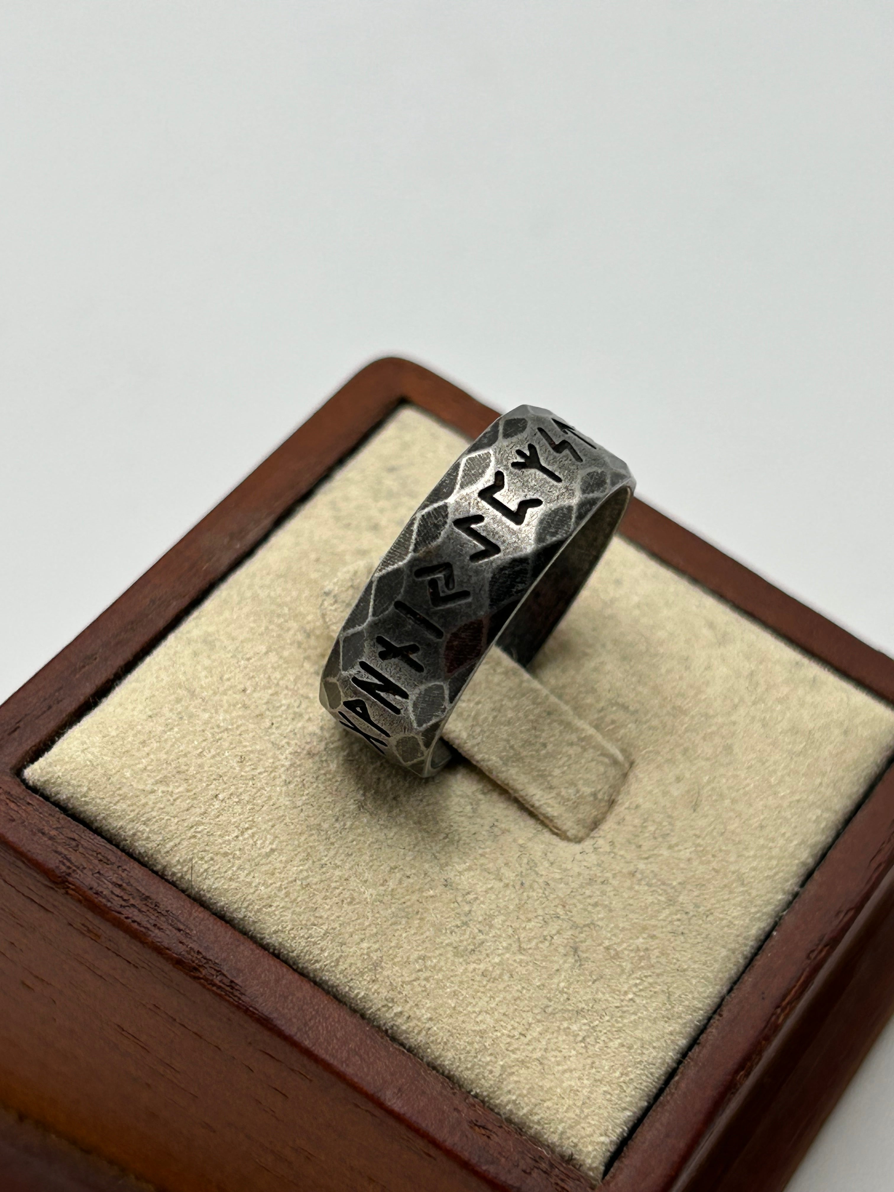 316L Stainless Steel Iron Rune Ring - Relic Series