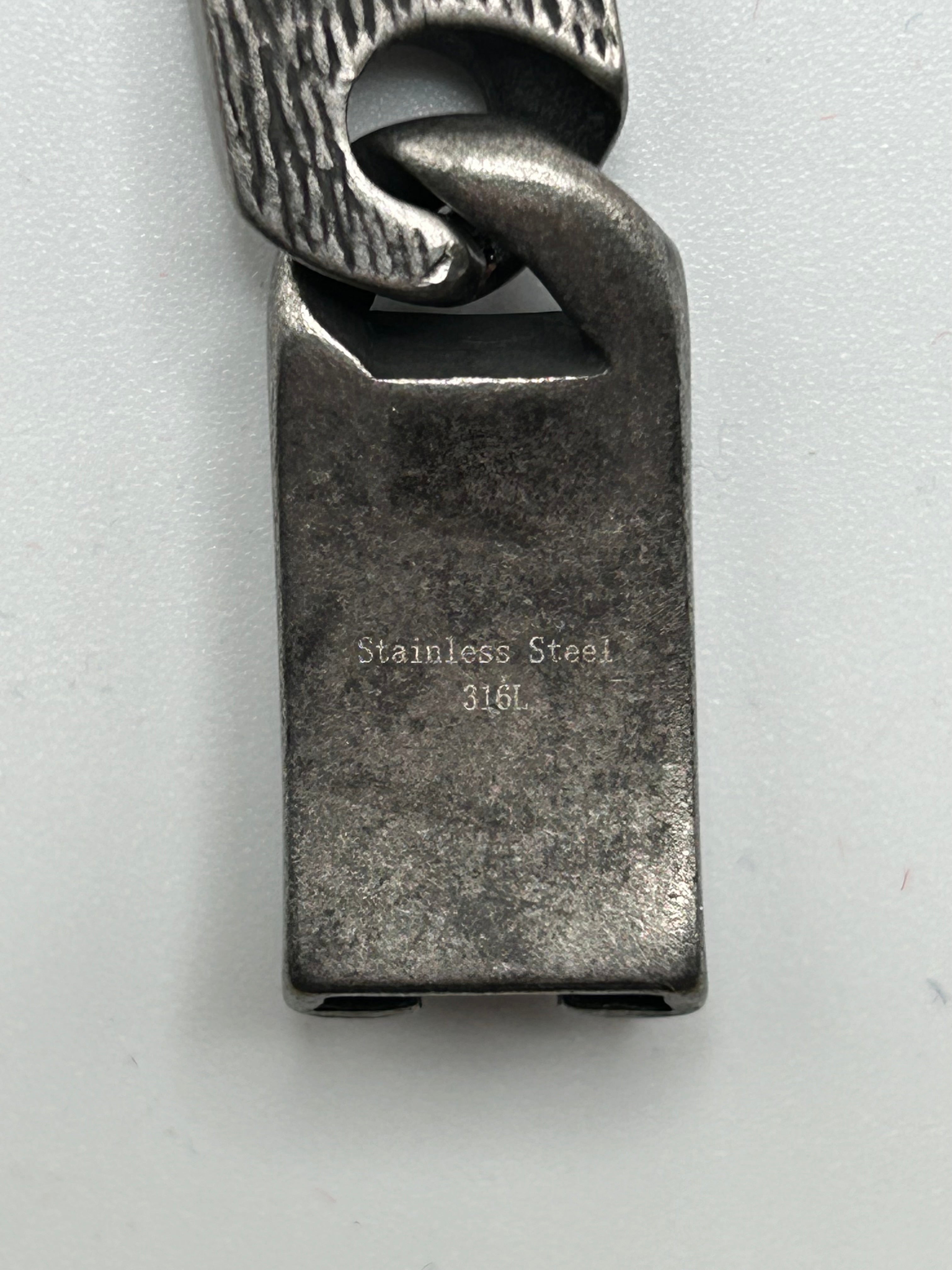 316L Stainless Steel Rough Puzzle Link Bracelet 13mm