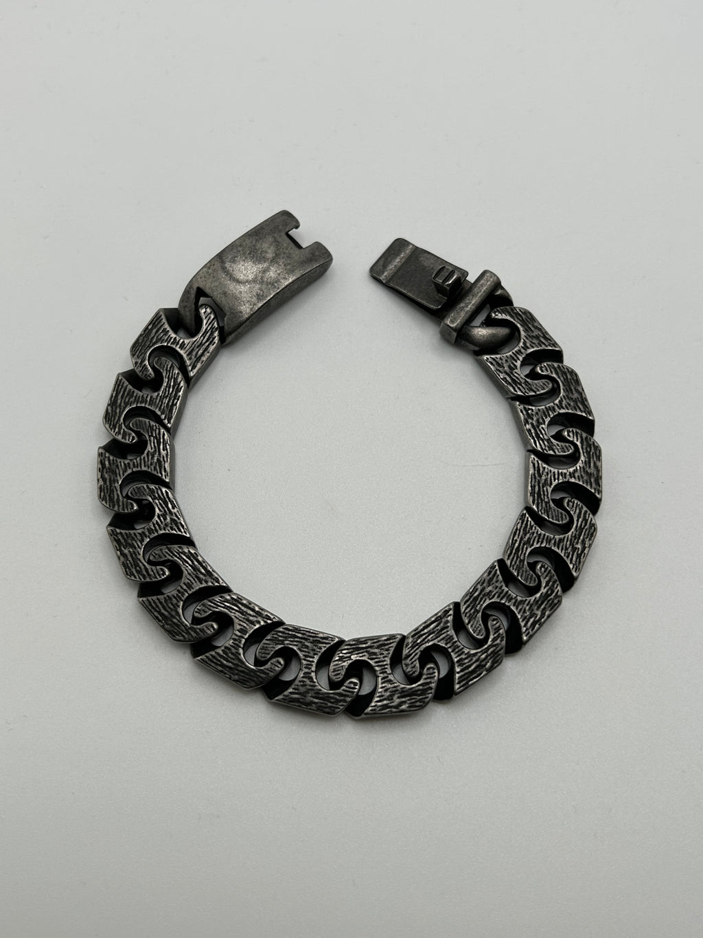 316L Stainless Steel Rough Puzzle Link Bracelet 13mm
