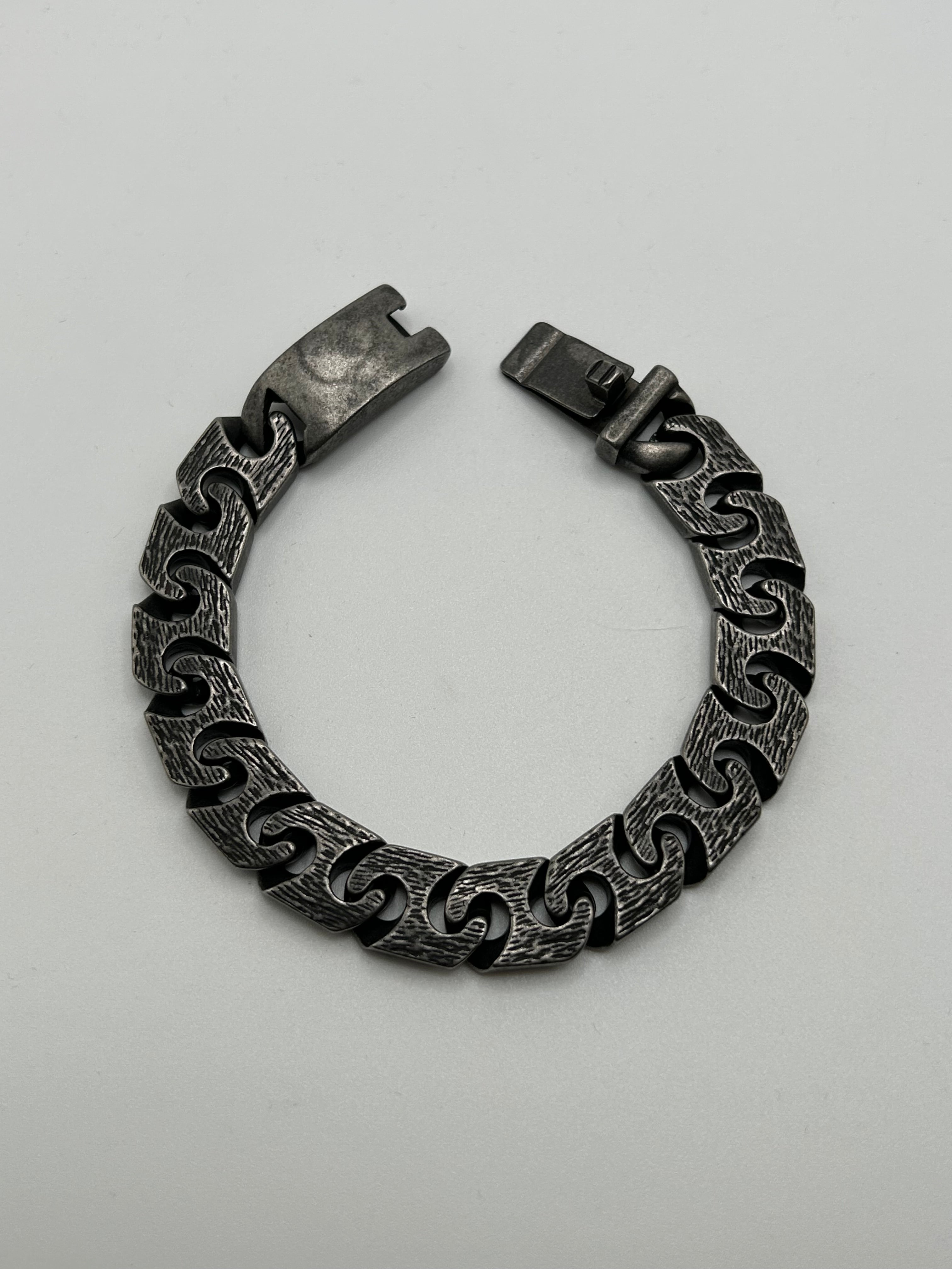 316L Stainless Steel Rough Puzzle Link Bracelet 13mm