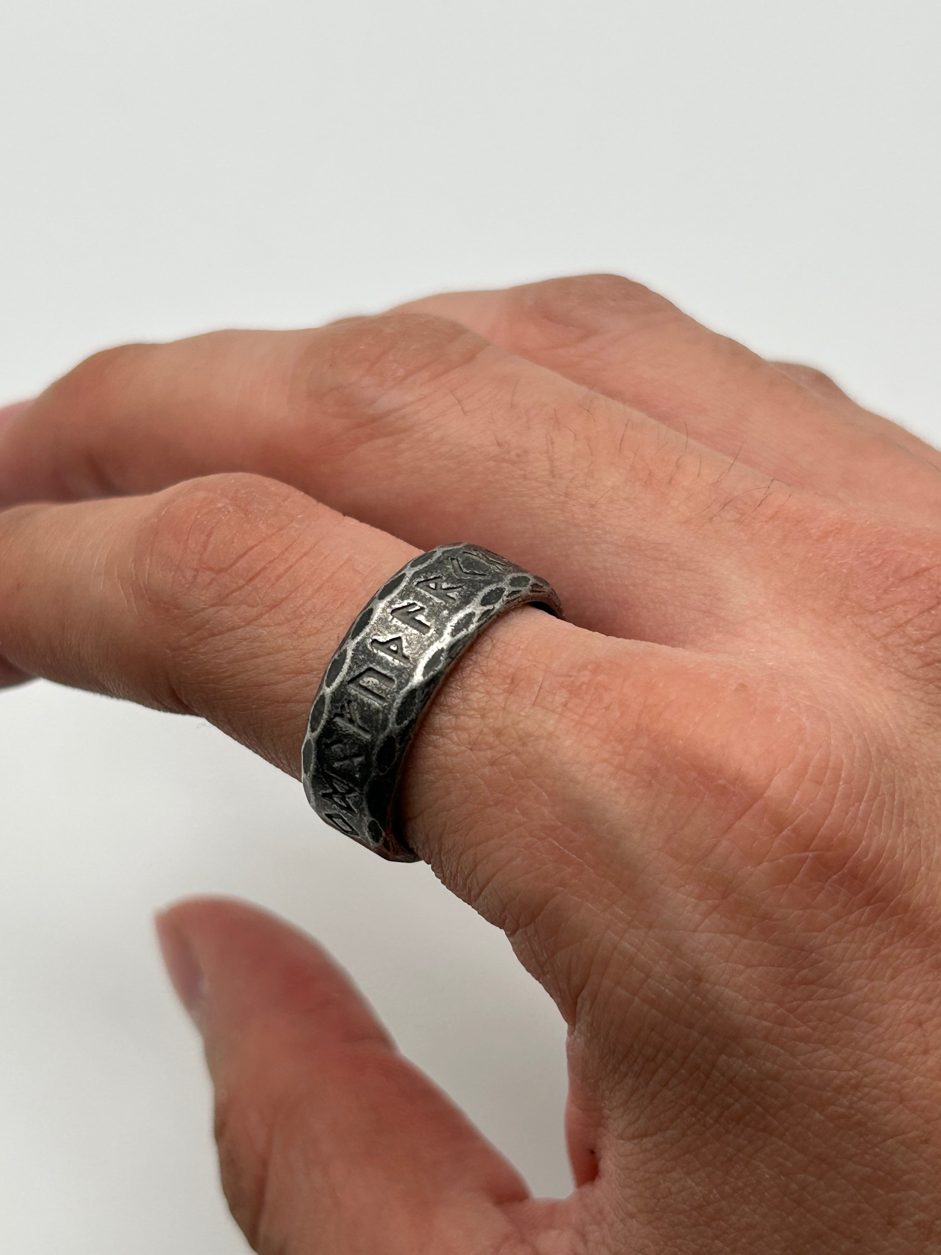 316L Stainless Steel Iron Rune Ring - Relic Series