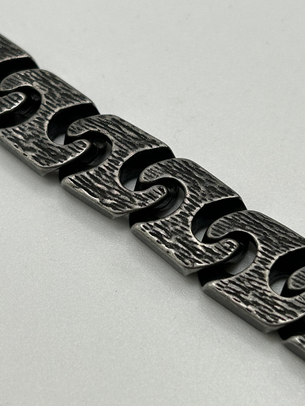 316L Stainless Steel Rough Puzzle Link Bracelet 13mm