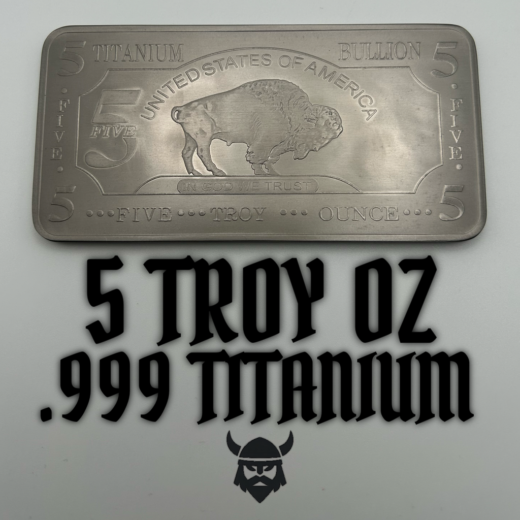 5 TROY OZ .999 Fine Titanium Bar - Aurelix Bullion