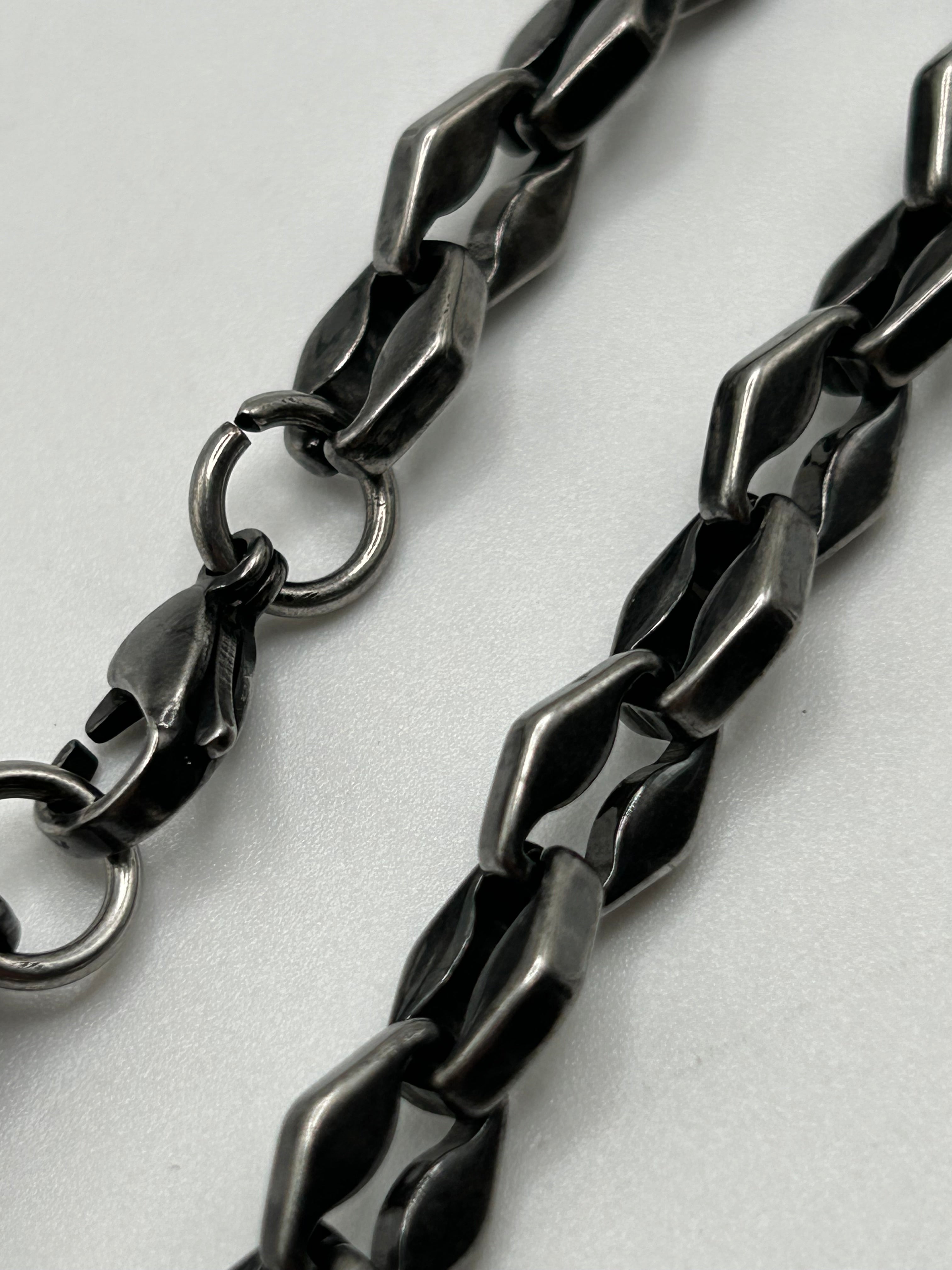 316L Stainless Steel Diamond Link Bracelet - 8.3mm