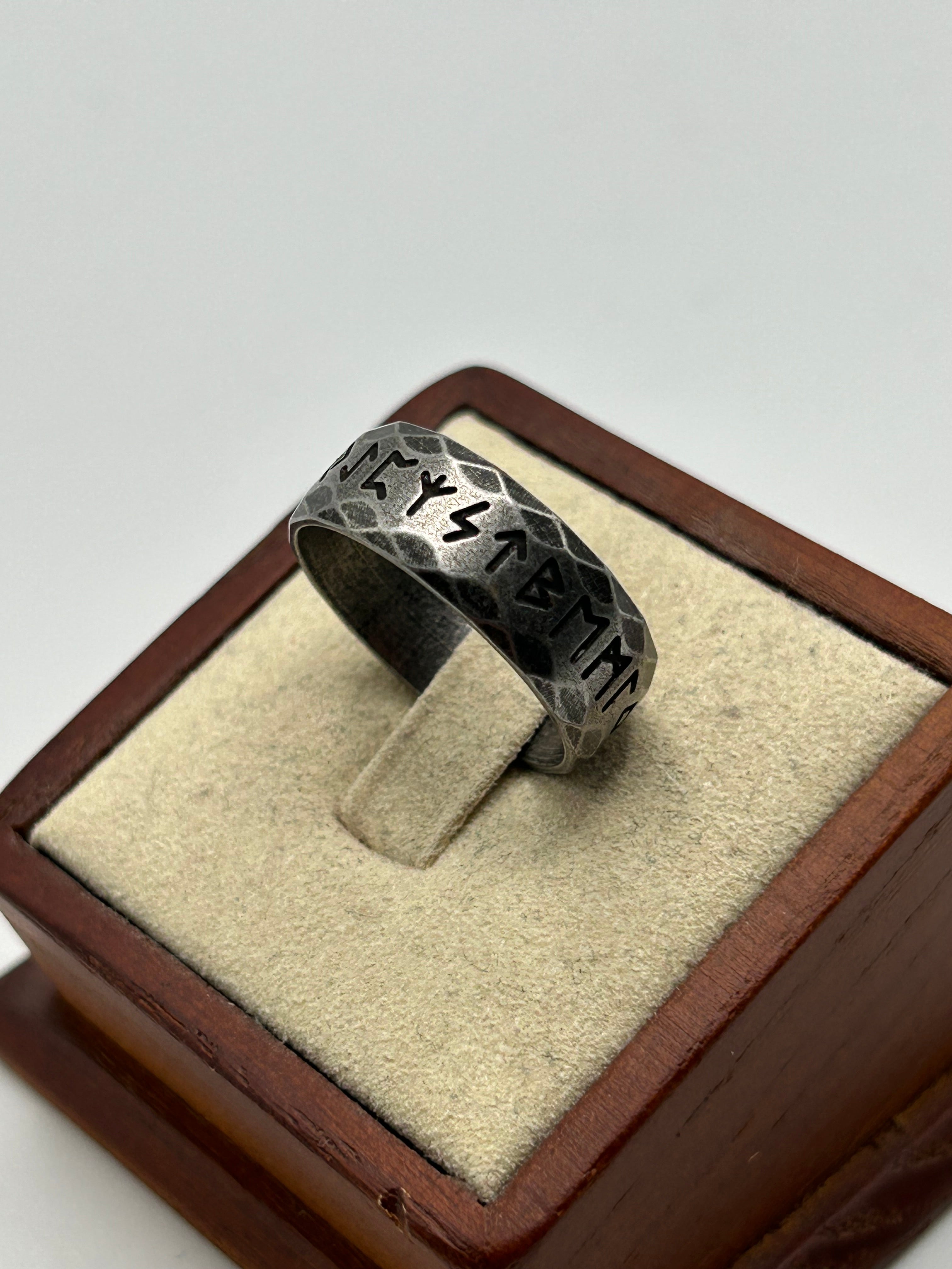 316L Stainless Steel Iron Rune Ring - Relic Series
