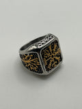 316L Stainless Steel Square Vegvísir Ring - Relic Series