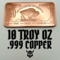 10 TROY OZ .999 Fine Copper Bar - Aurelix Bullion