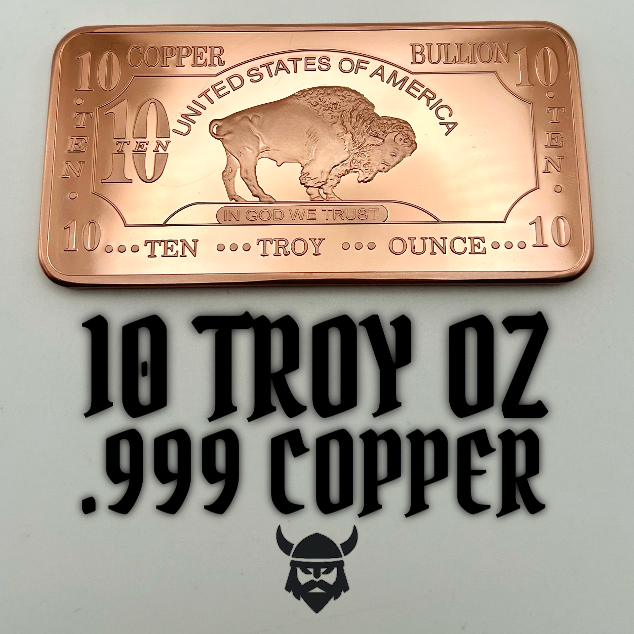 10 TROY OZ .999 Fine Copper Bar - Aurelix Bullion