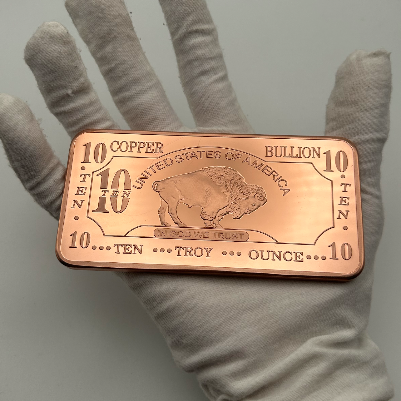 10 TROY OZ .999 Fine Copper Bar - Aurelix Bullion