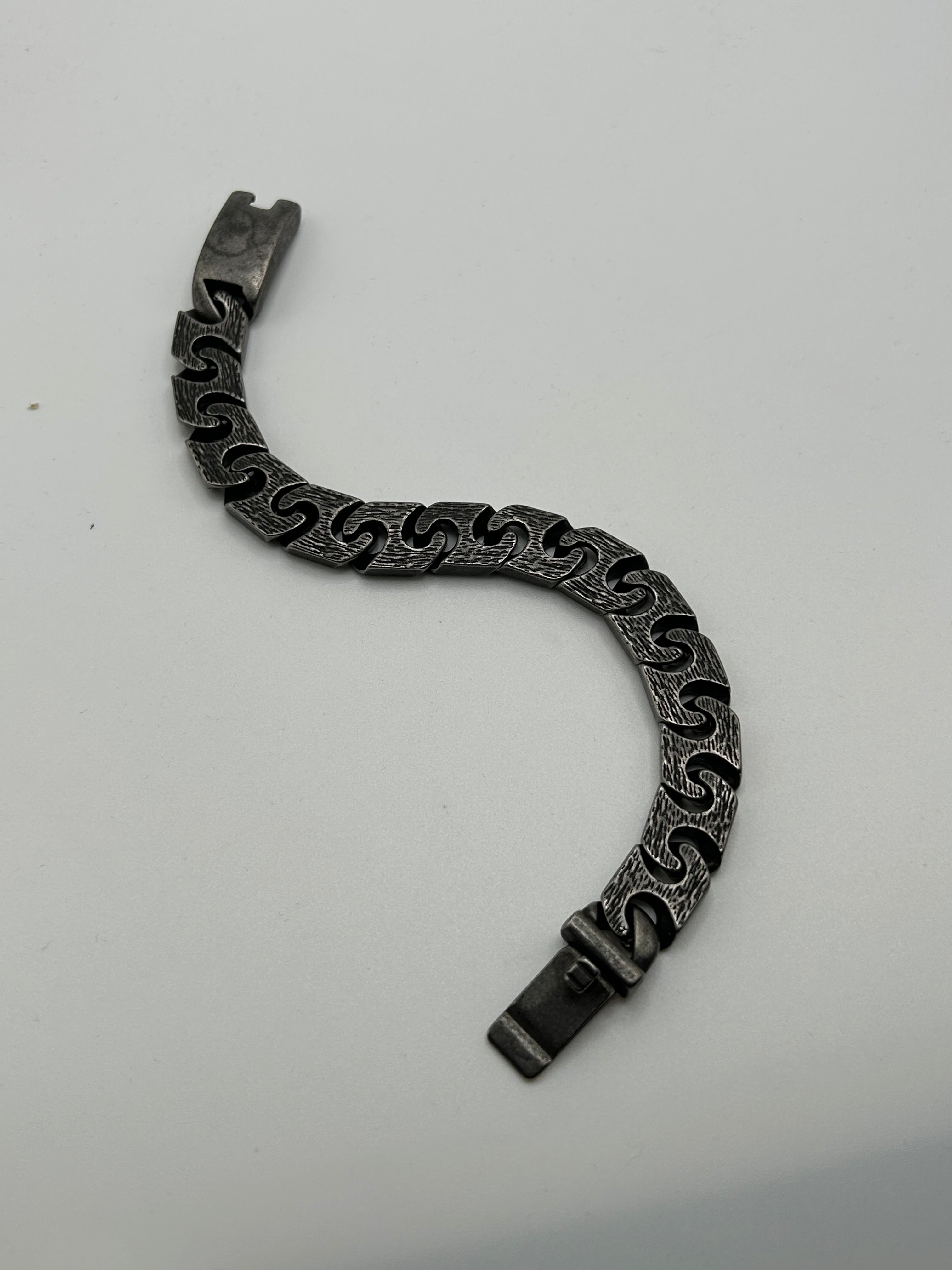 316L Stainless Steel Rough Puzzle Link Bracelet 13mm