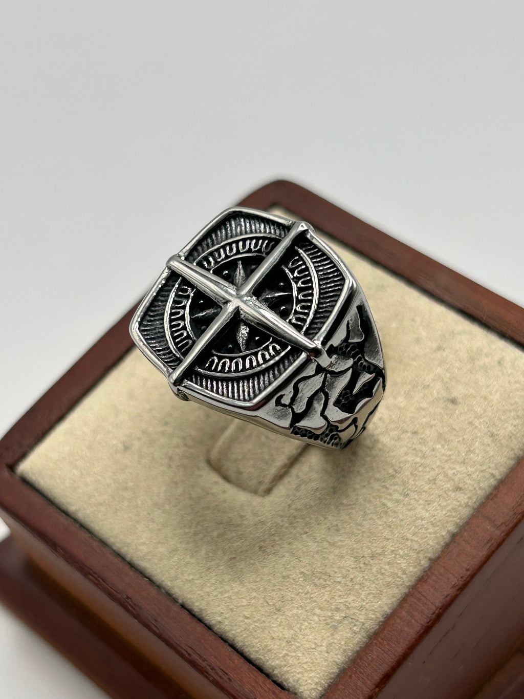 316L Stainless Steel Compass Ring - Relic Series