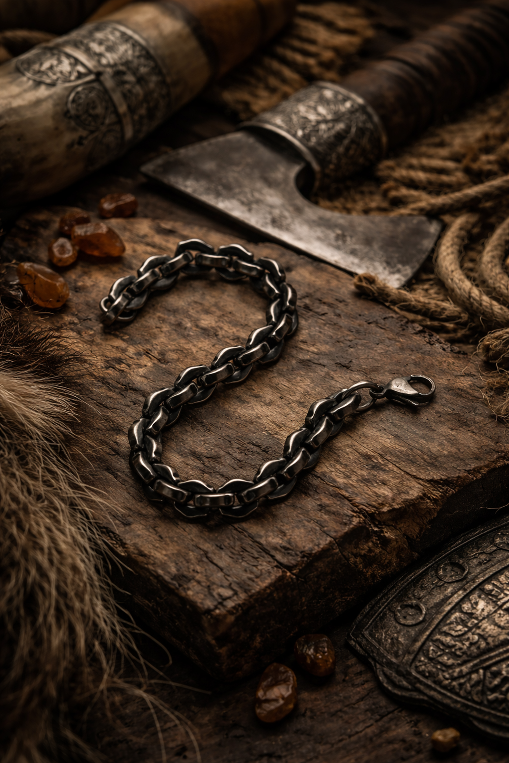 316L Stainless Steel Ironbound Link Bracelet - 8.7mm