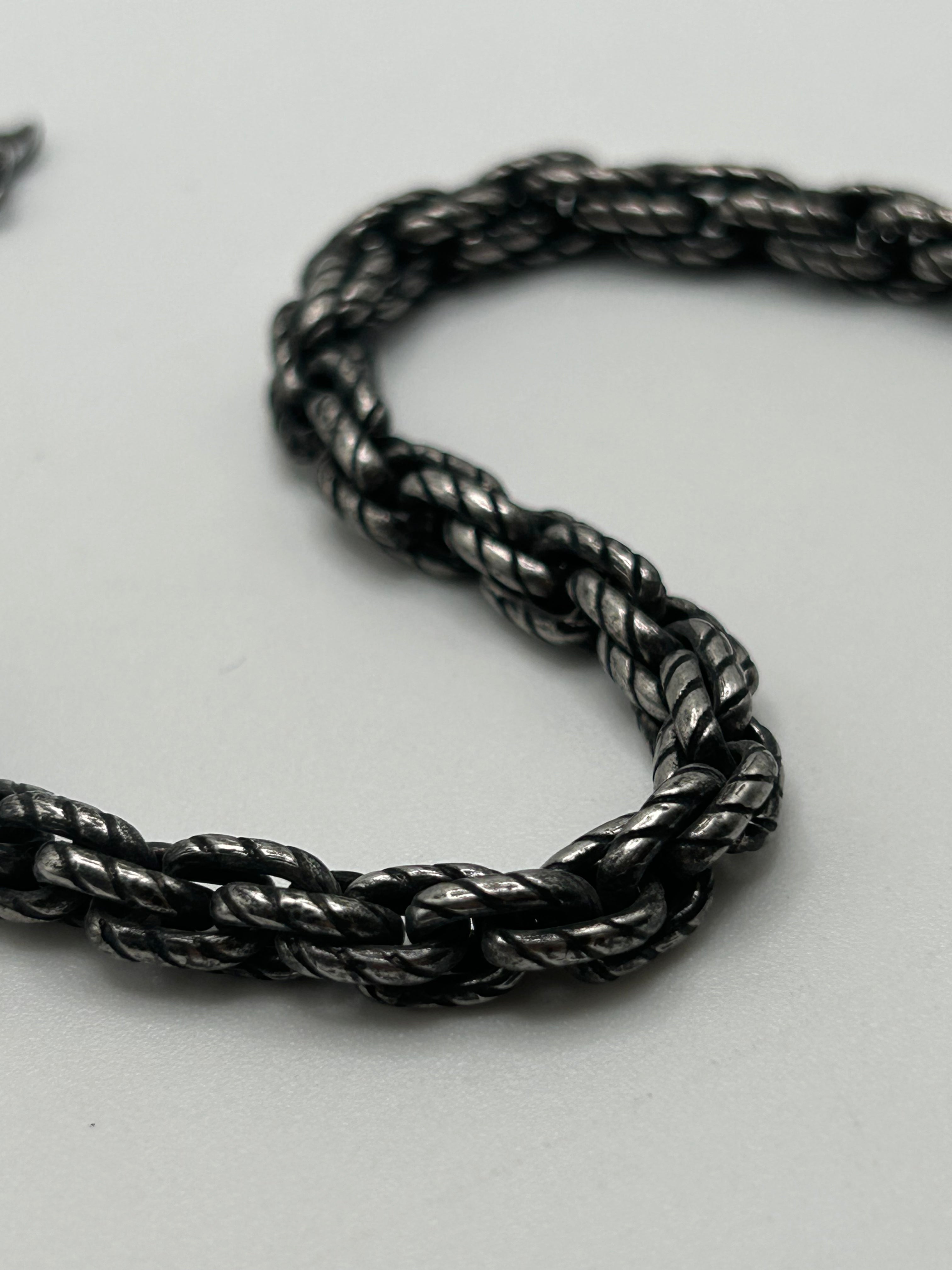 316L Stainless Steel Adjustable Cut Rope Bracelet - 6mm