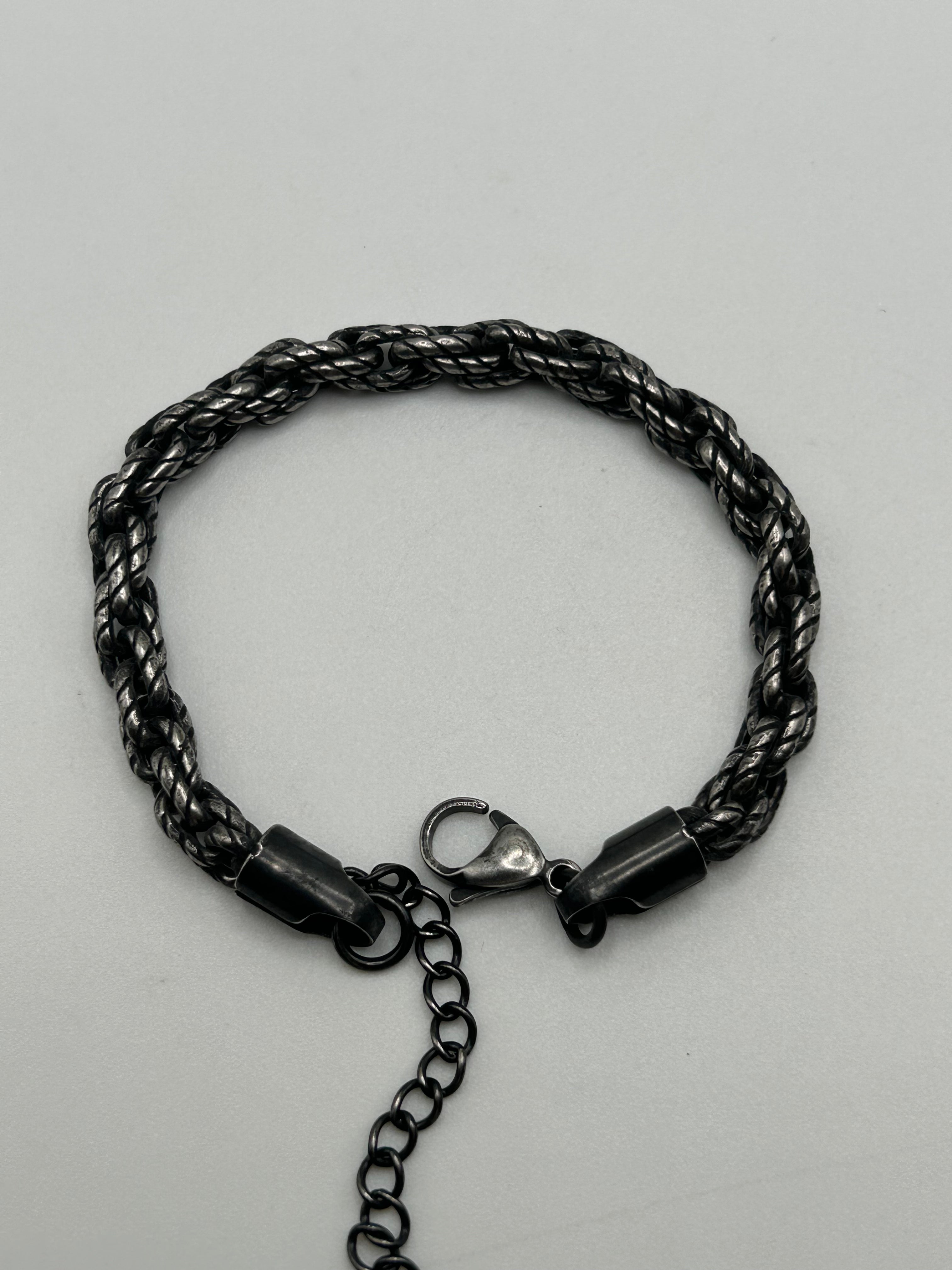 316L Stainless Steel Adjustable Cut Rope Bracelet - 6mm