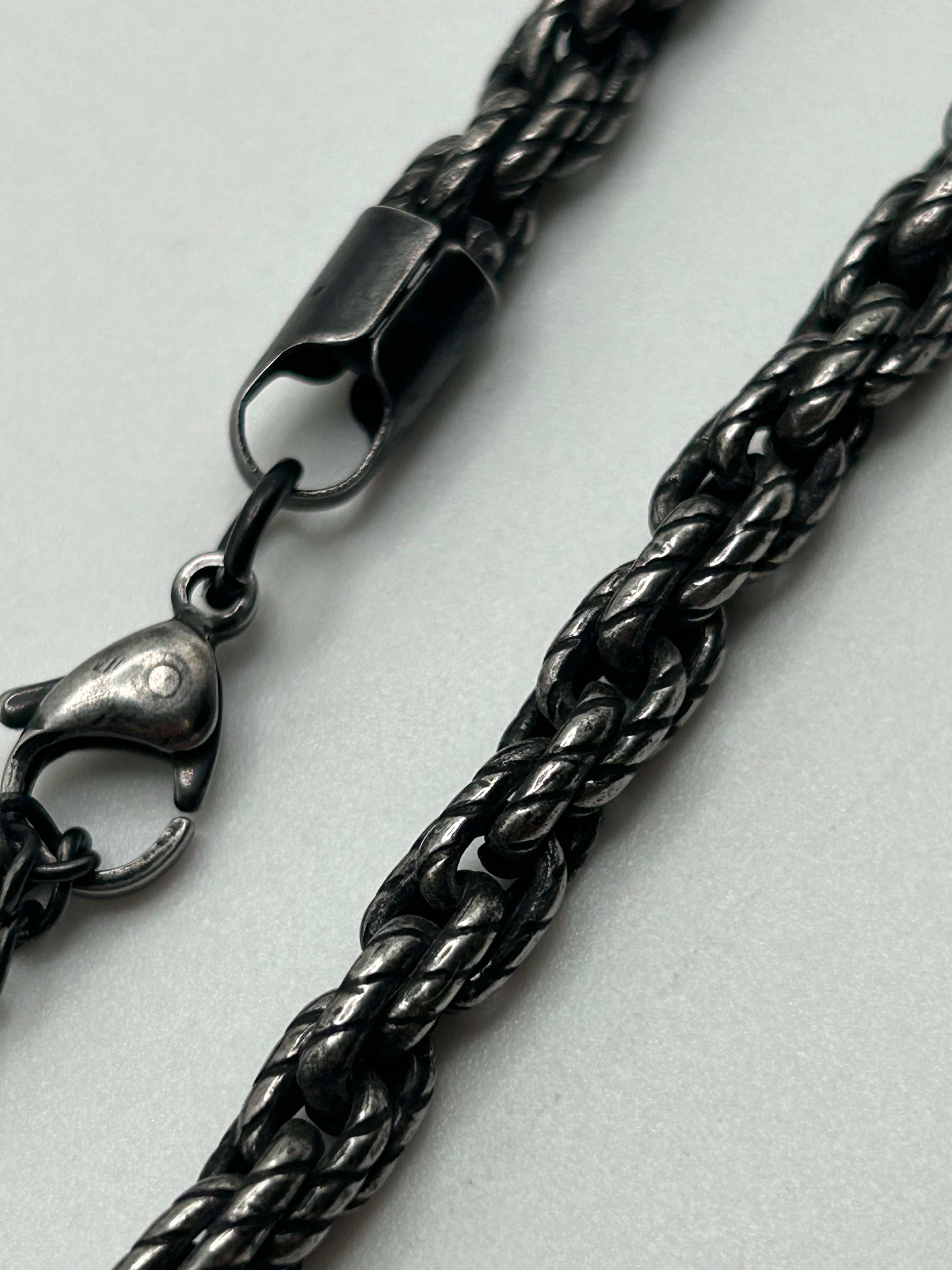 316L Stainless Steel Adjustable Cut Rope Bracelet - 6mm