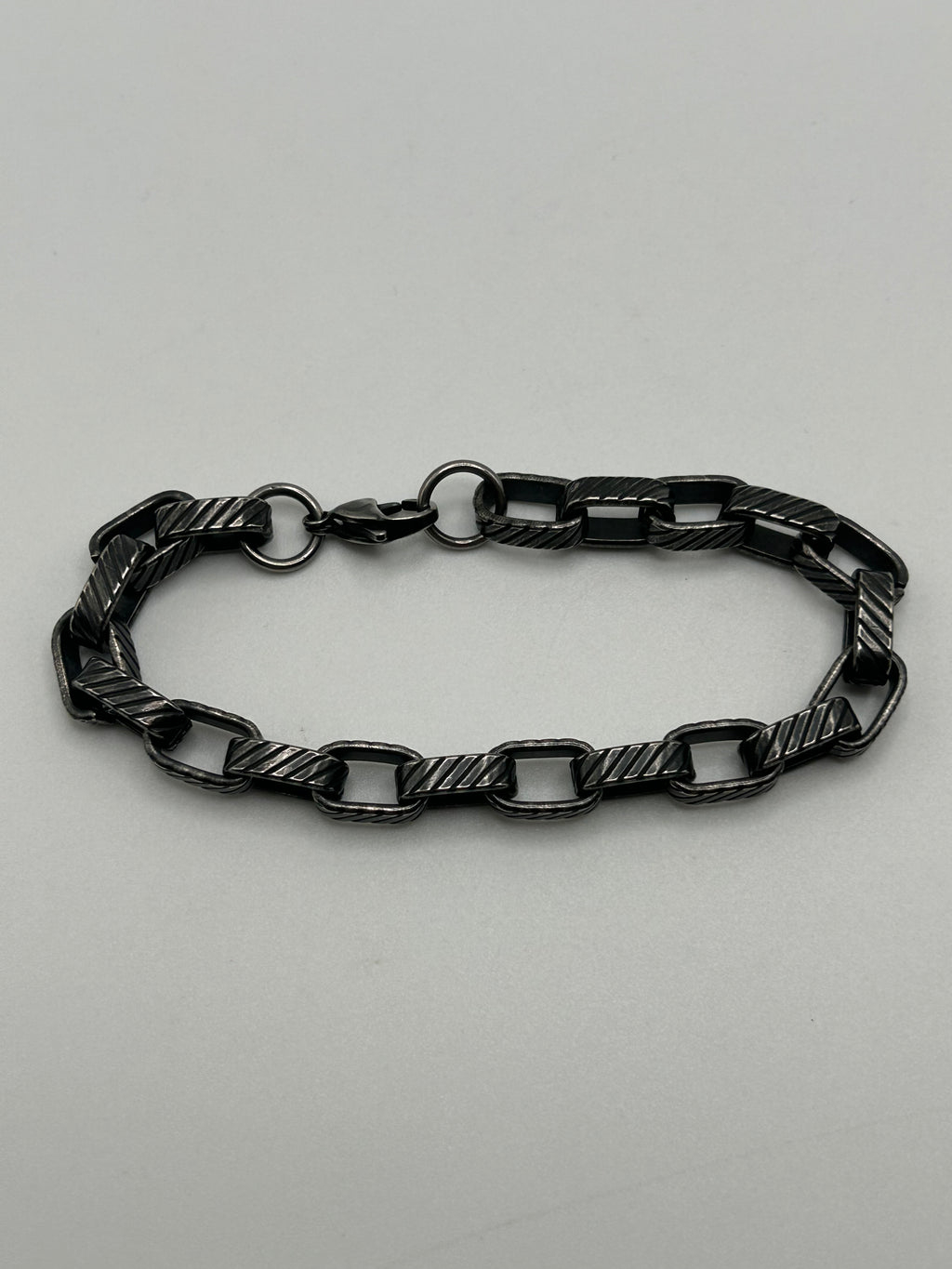 316L Stainless Steel Twisted Bar Link Bracelet - 8mm
