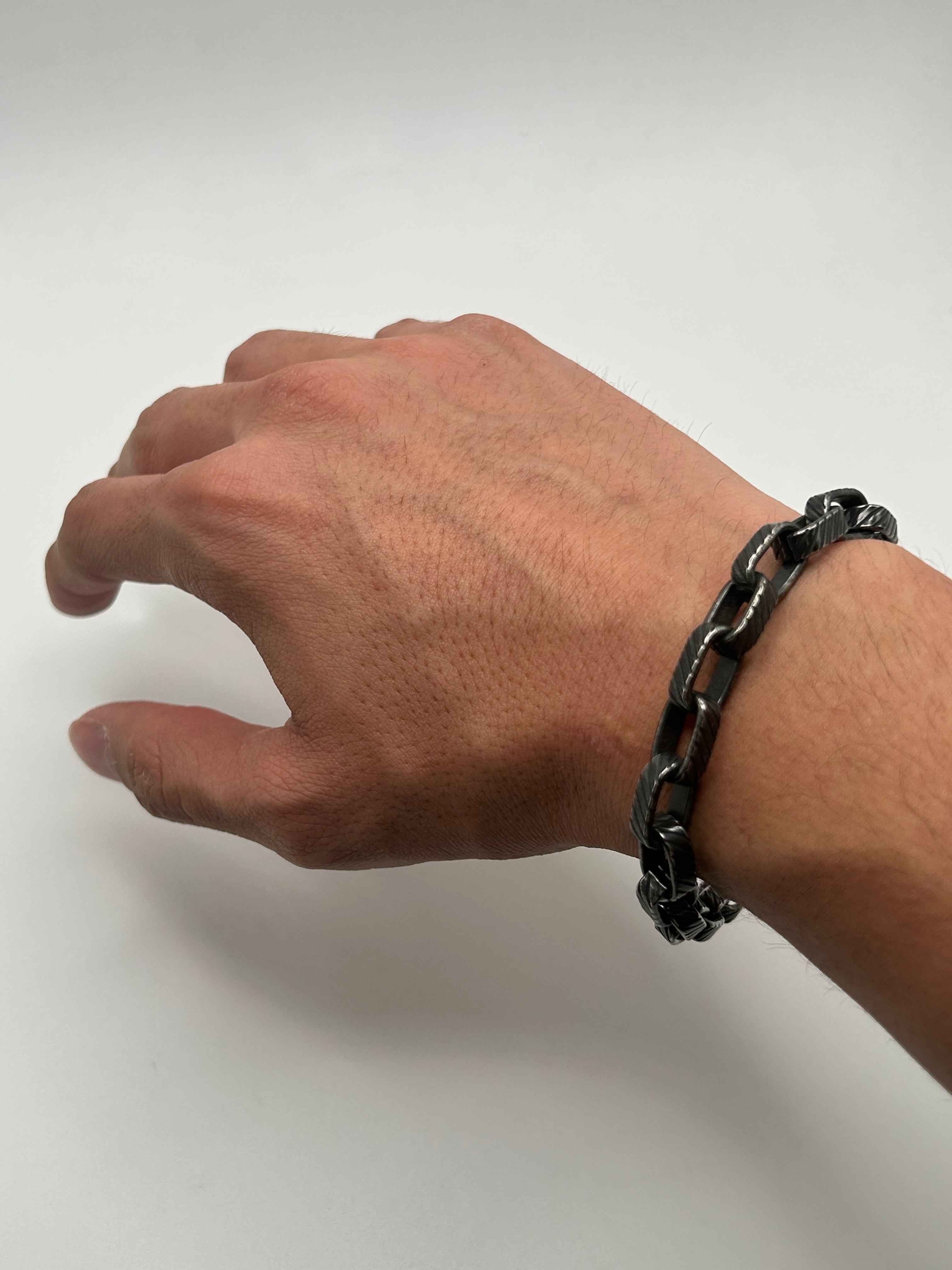316L Stainless Steel Twisted Bar Link Bracelet - 8mm