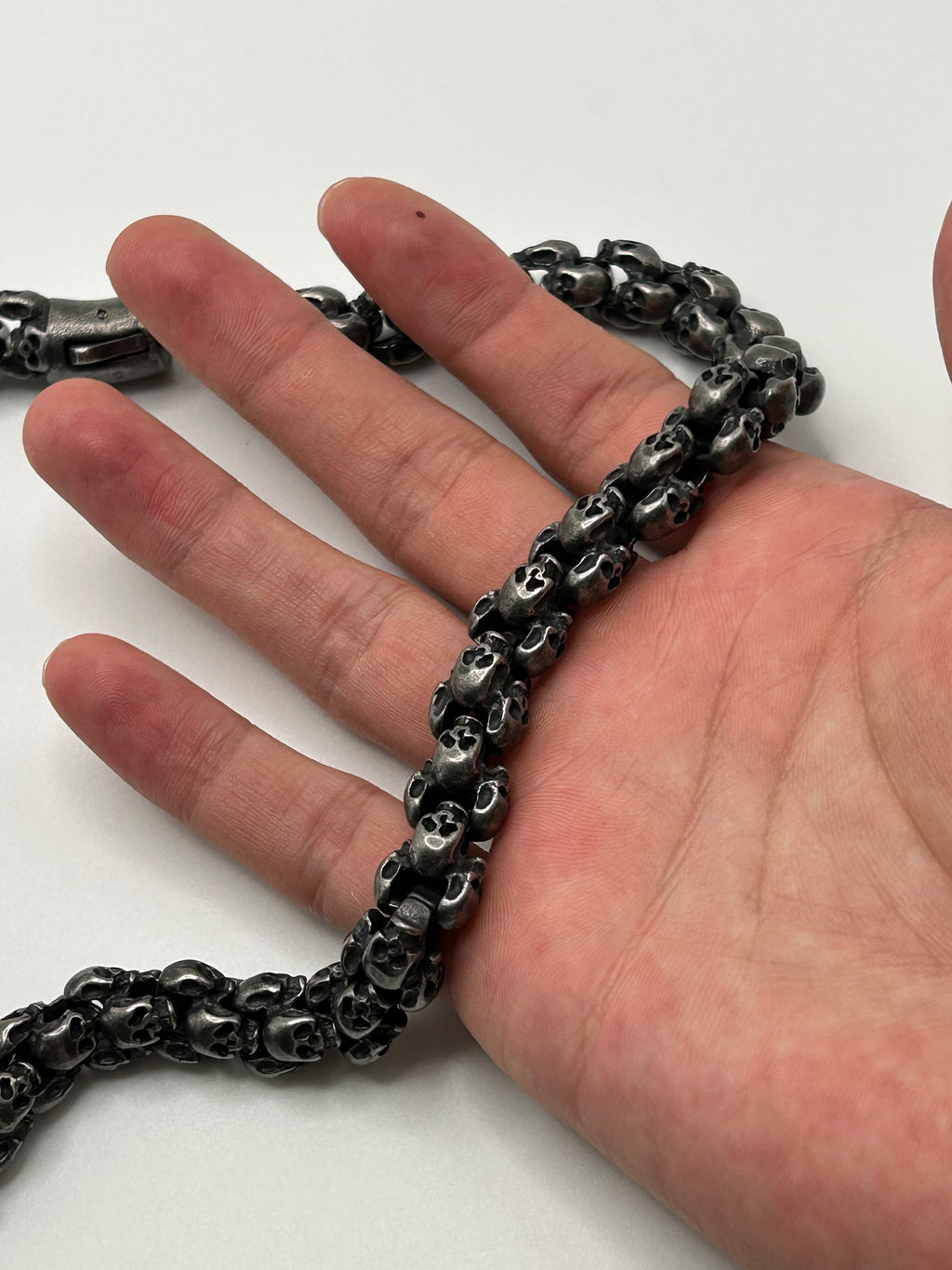 316L Stainless Steel Skull Link Chain 12mm - 100+ Gram Reserve