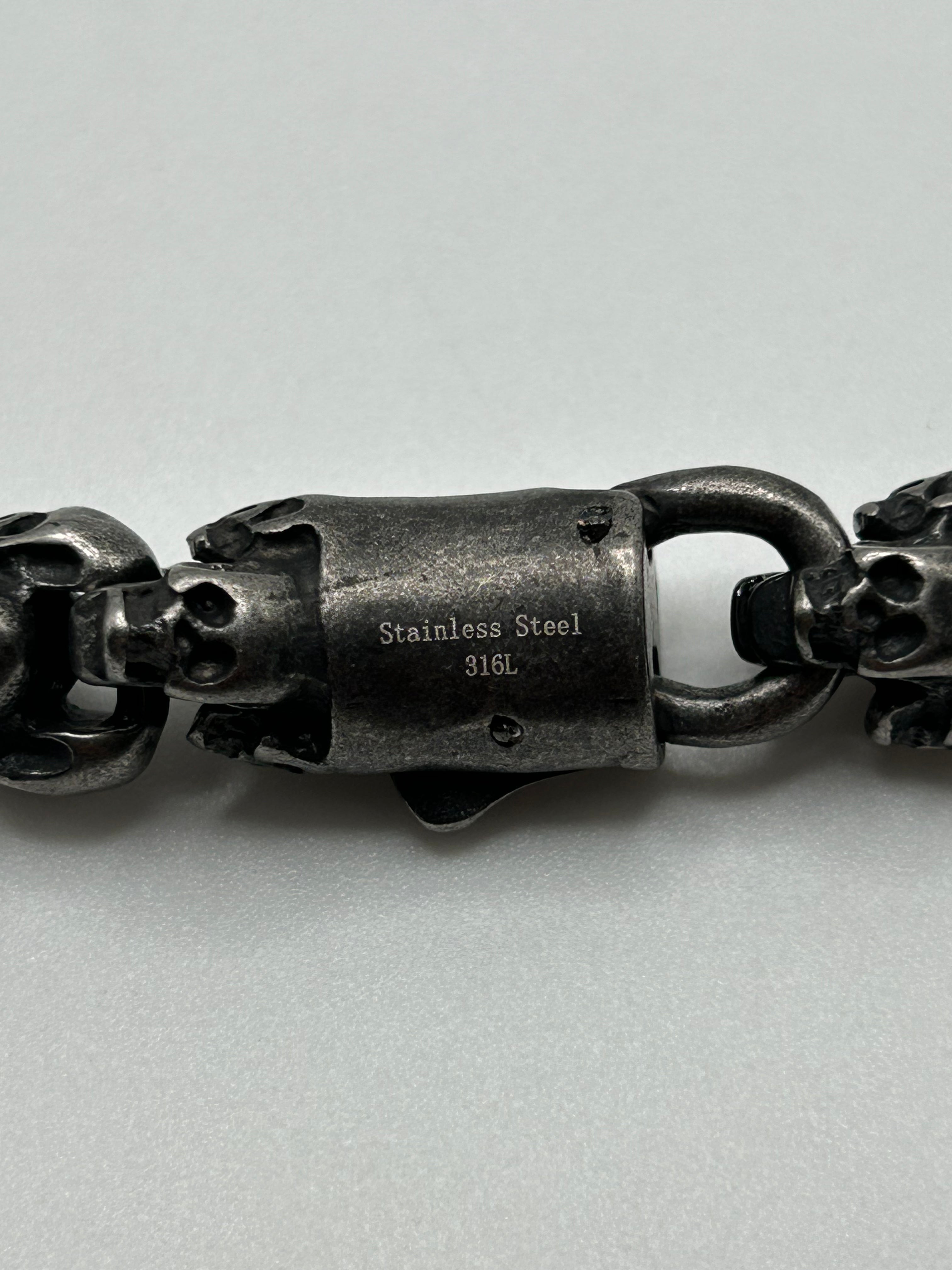 316L Stainless Steel Skull Link Chain 12mm - 100+ Gram Reserve