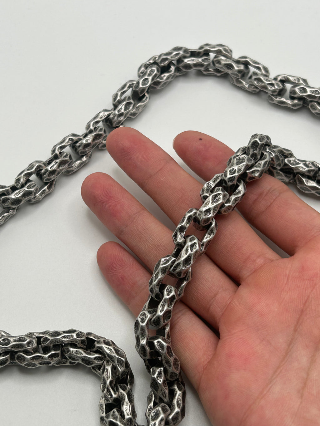 316L Stainless Steel Molten Link Chain 13mm - 200+ Gram Reserve