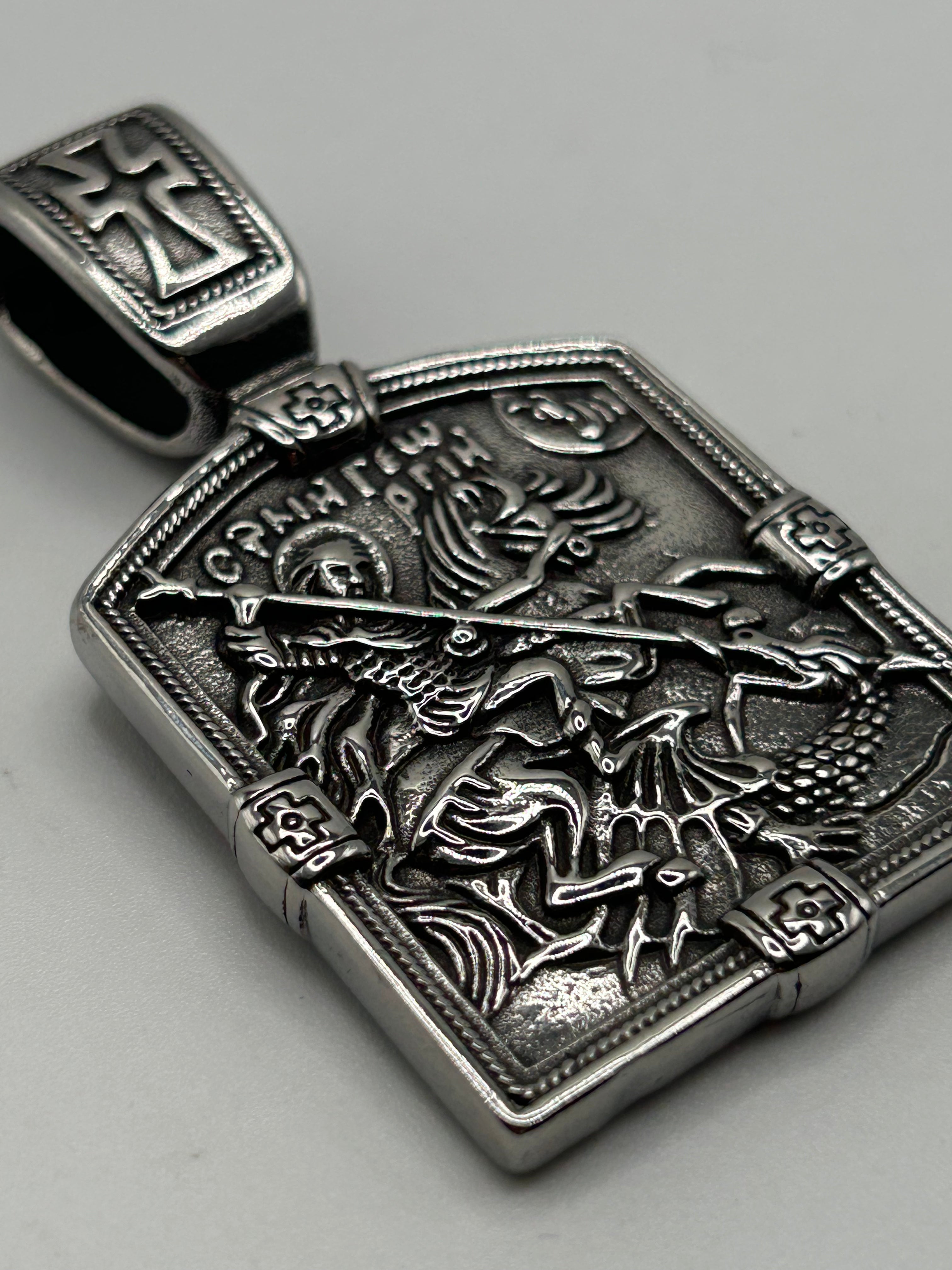 316L Stainless Steel Saint George Pendant - Relic Series