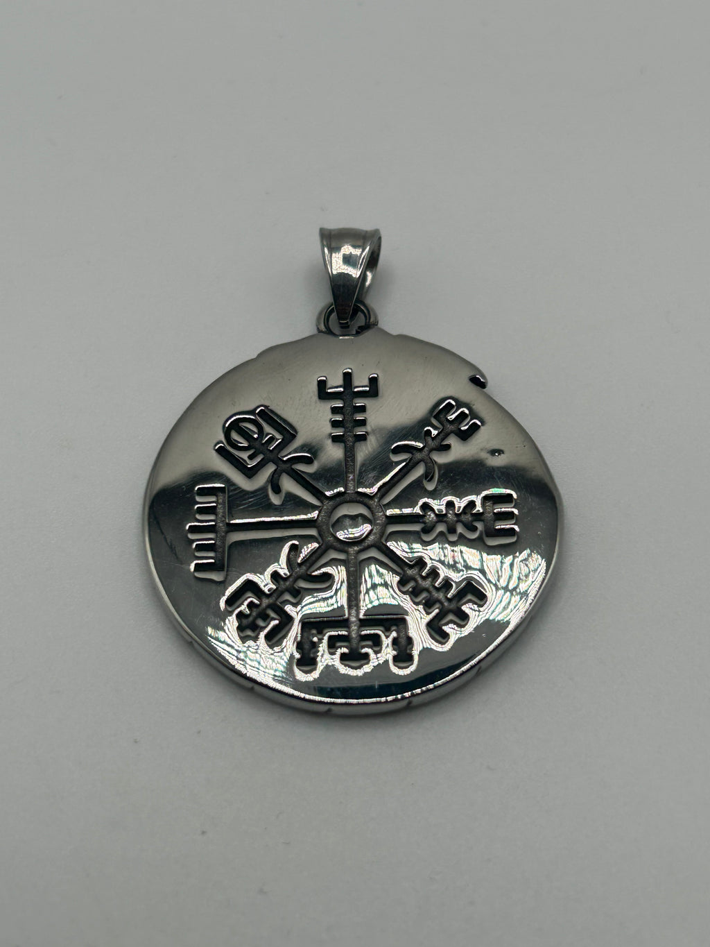 316L Stainless Steel Circle Valknut Pendant - Relic Series