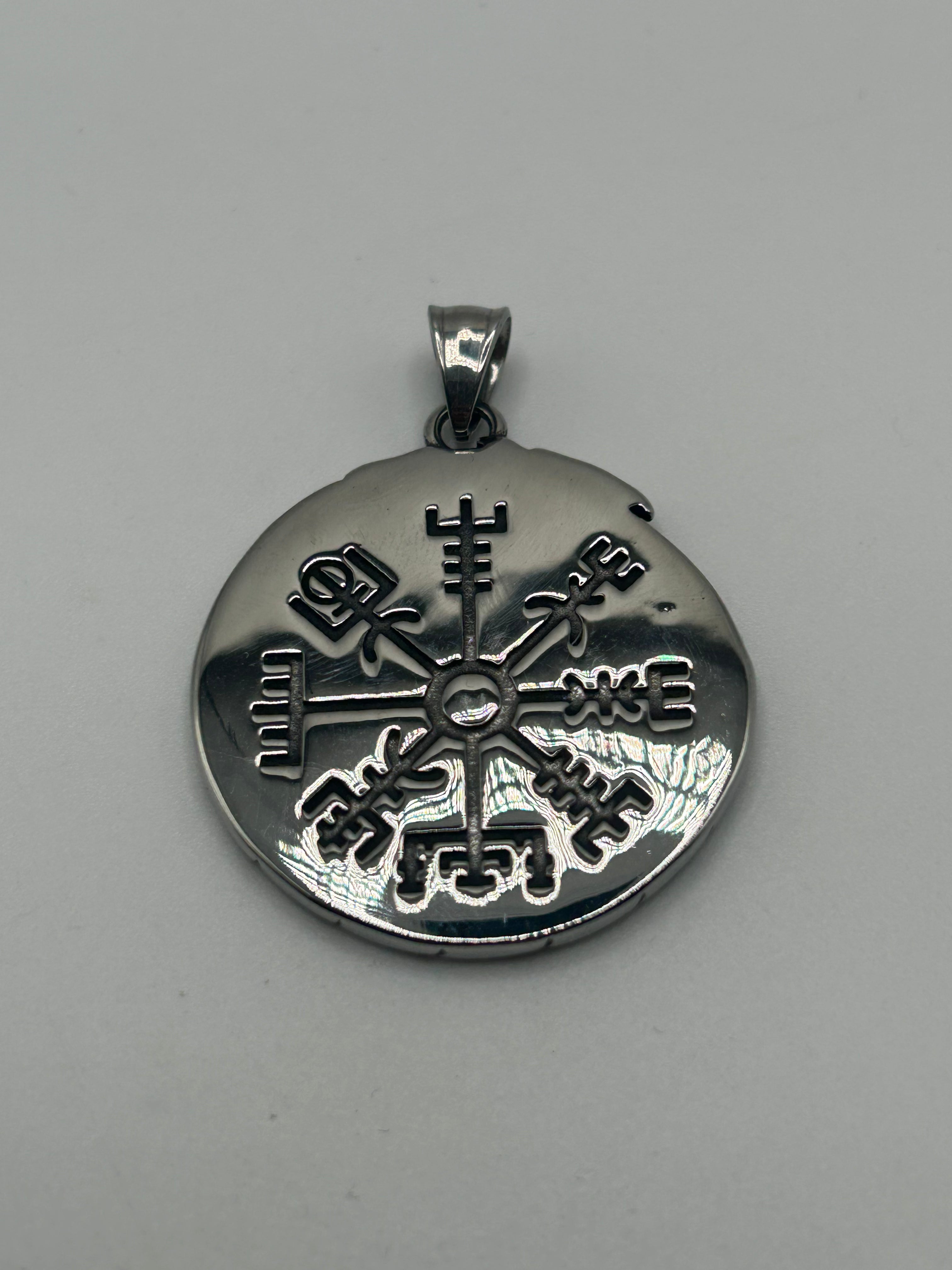 316L Stainless Steel Circle Valknut Pendant - Relic Series