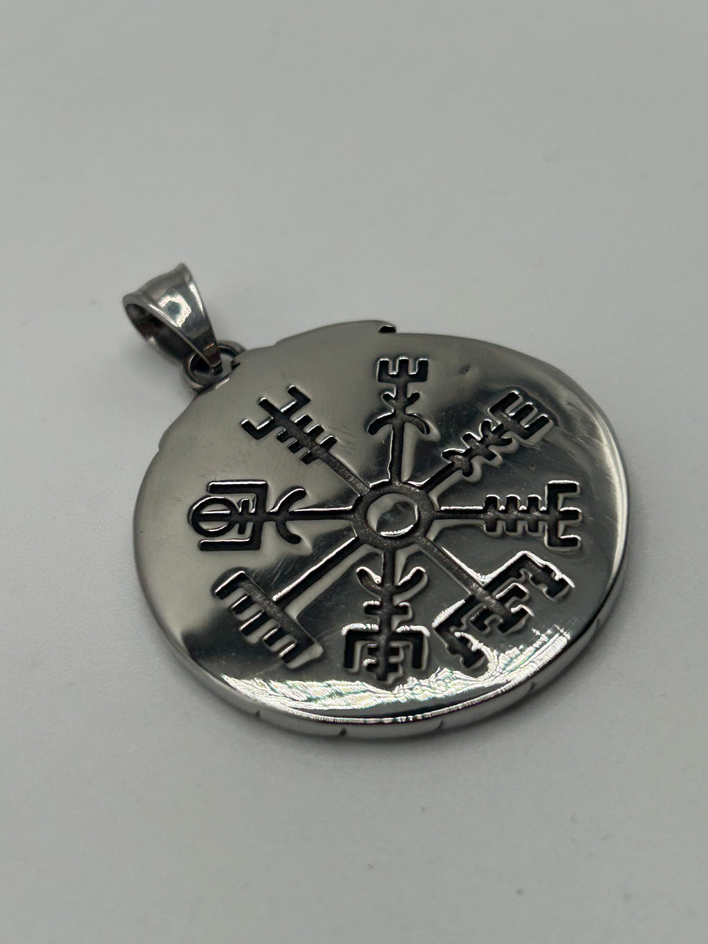 316L Stainless Steel Circle Valknut Pendant - Relic Series