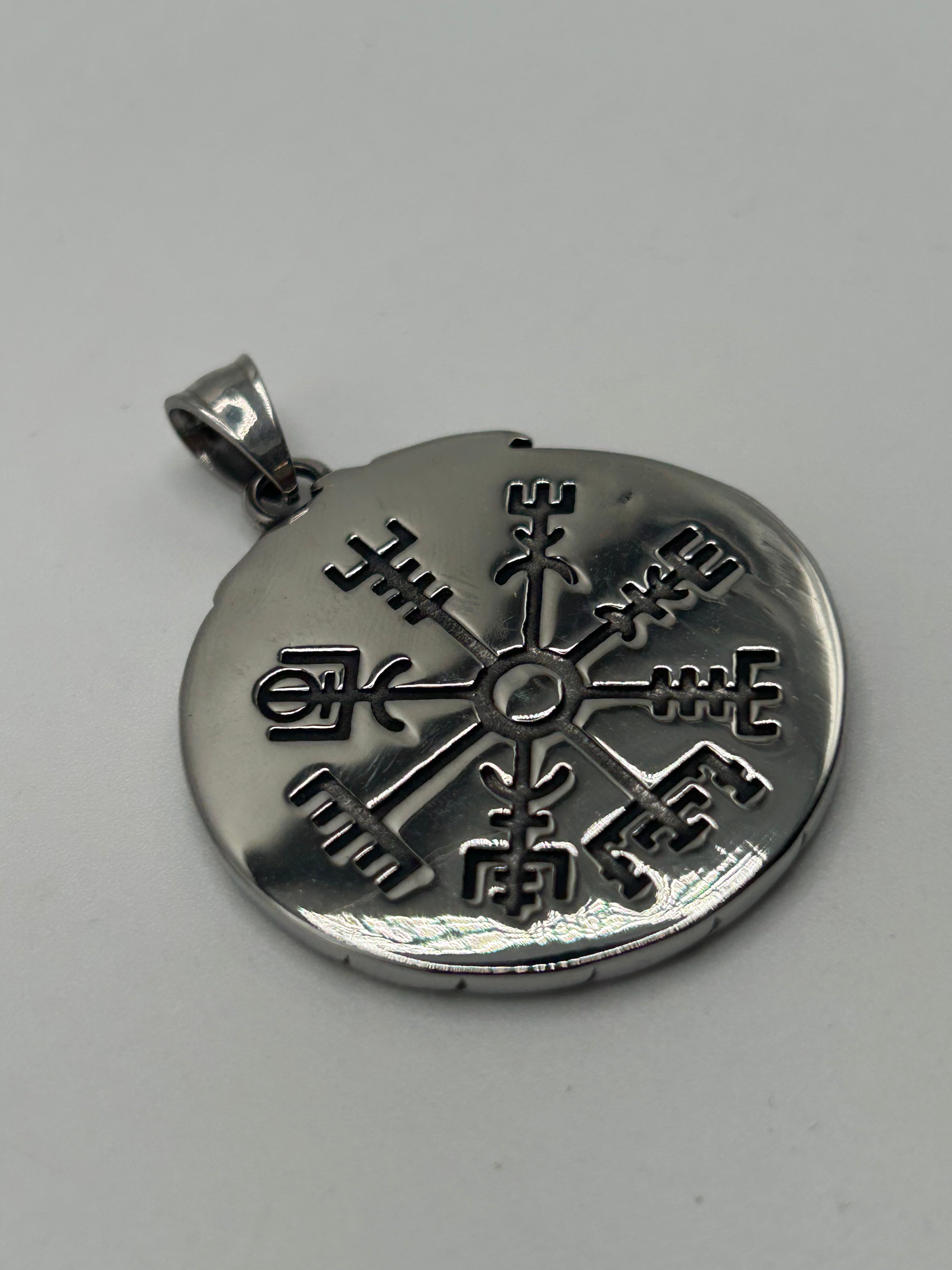 316L Stainless Steel Circle Valknut Pendant - Relic Series